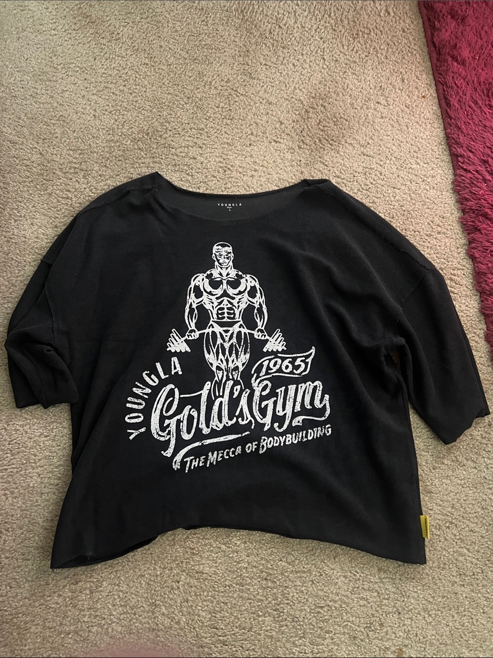 Young la golds gym short sleeve sweatshirt